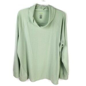 Tek Gear On The Go Green Cowl Neck Long Sleeve Pullover Athleisure Top Womens 3X